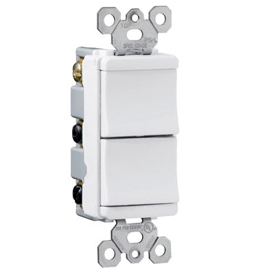 Interruptor doble 15A 120V blanco Radiant Legrand / RCD11W