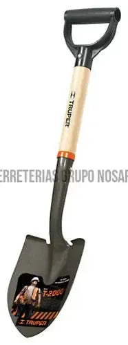Pala cajuelera redonda, puño "D" mango de madera, Truper / 17193-030997-7501206645727