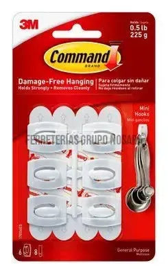 Gancho pequeño transparente Command 3M 17006CLR-ES (6 por paquete)-