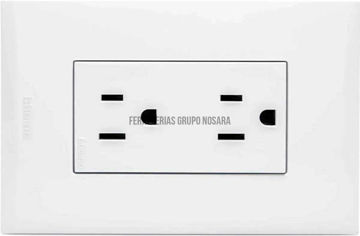 Tomacorriente duplex 2P+T 16A tamper-resistant blanco Nobile Bticino / AF2228TREB-032655-8005543661338