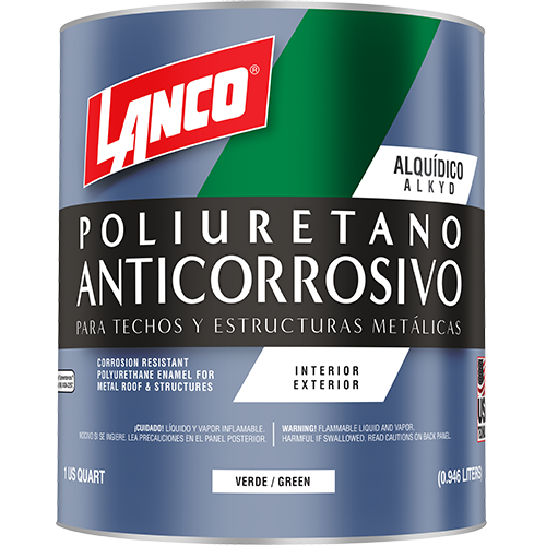 Polyurethane anticorrosive paint for roofs and metal structures quarter Lanco MM96-5 (green)