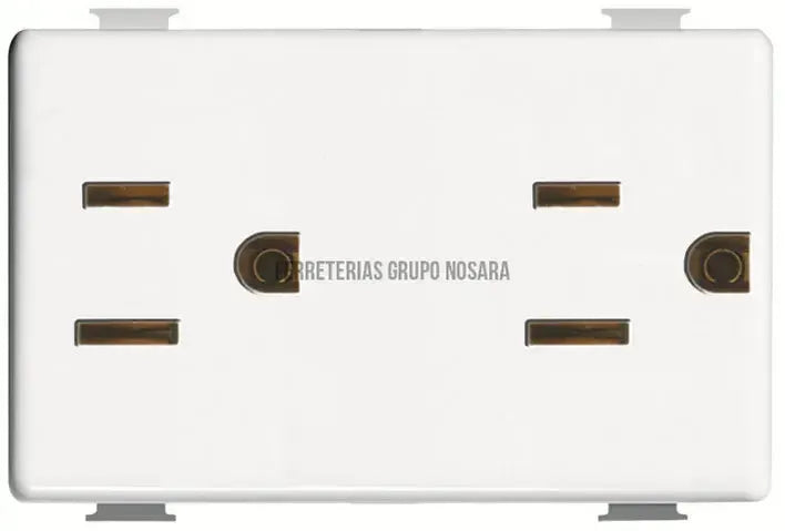 Tomacorriente doble 2P 15A 120-250V 3 modulos con puesta a tierra blanco Matix Bticino AM5115DS-101346-8012199729091