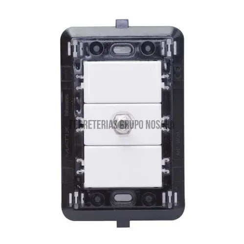Conector para TV coaxial tipo F blanco Matix Bticino SAM5173DF/3H-101361-7506181321154