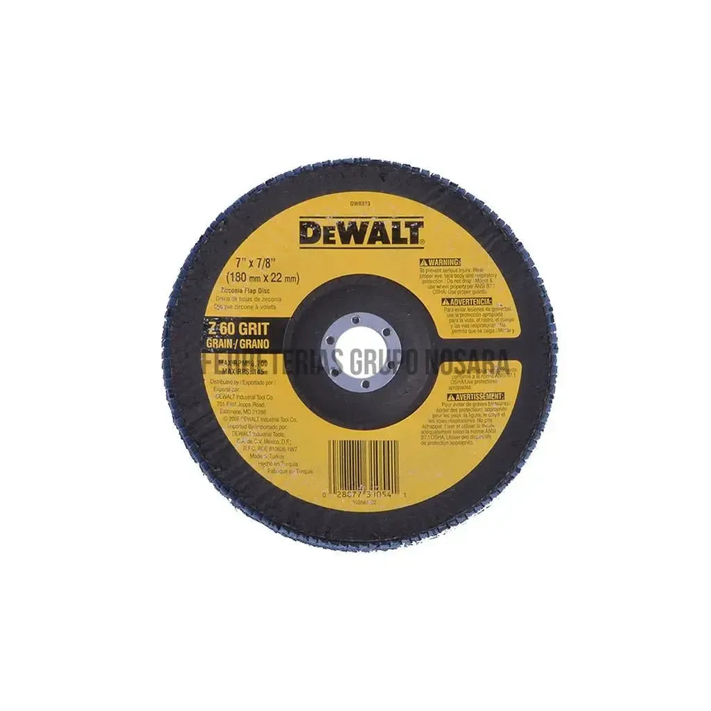 Disco abrasivo flap metal 7" x 22.2 mm grano 60 Dewalt DW8323-AR-