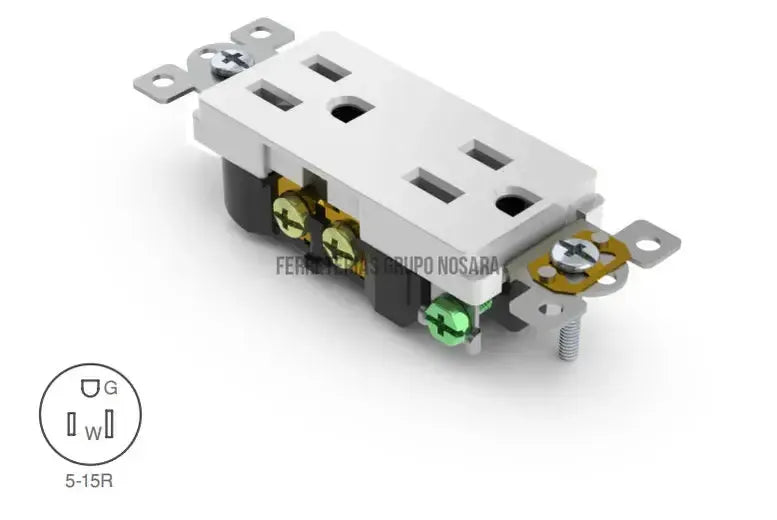 Tomacorriente doble 15A 110V blanco Decor Eagle UL1107-W-101646-7441109007386