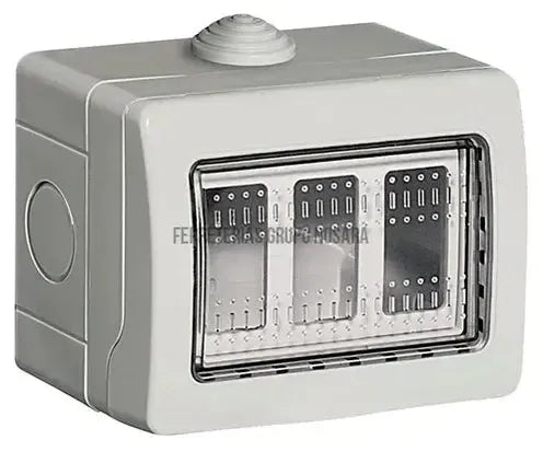 Caja de pared para intemperie 3 modulos IP55 gris Idrobox Bticio / 25503-