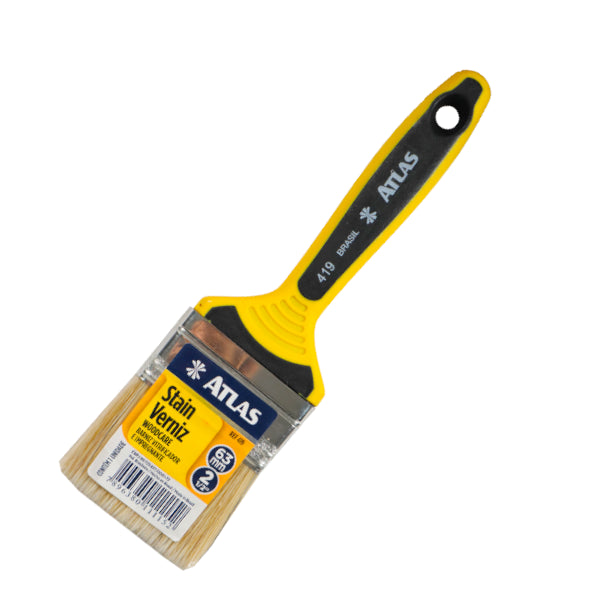 Yellow brush 419 white bristle 2" Atlas