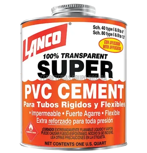 Pegamento transparente Super PVC Cement 1/16 galon Lanco SM244-7-102412-718594024479