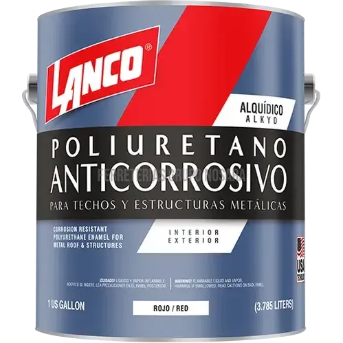 Pintura anticorrosiva poliuretano para techos y estructuras metalicas galon Lanco MM95-4 (rojo)-103163-718594009544