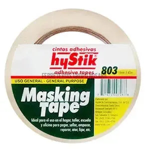 Masking tape blanco 2" x 22 metros Hystik 803-103913-721672034437