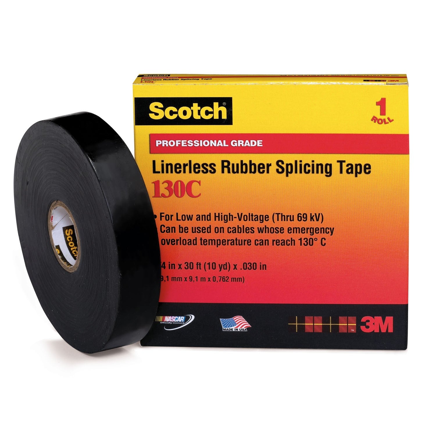 Tape vulcanizado aislante de hule 19 mm x 9.1 metros 3M #130C