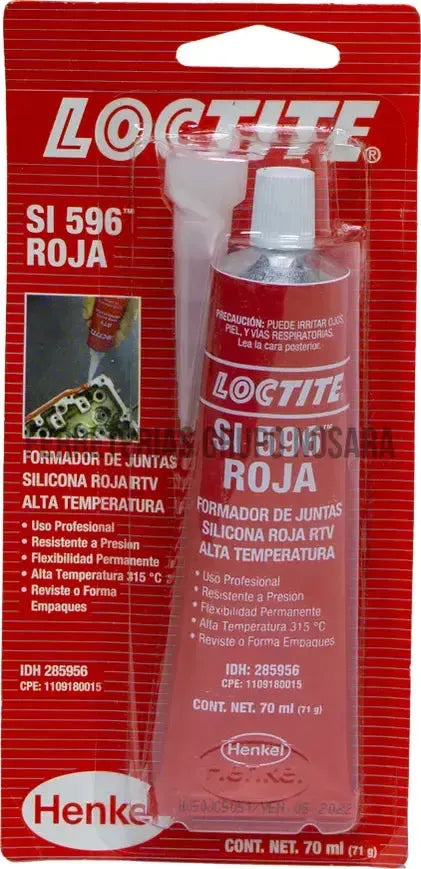 Silicon rojo RTV alta temperatura 70 mL Loctite SI 596 / 285956-110007-7702045342062