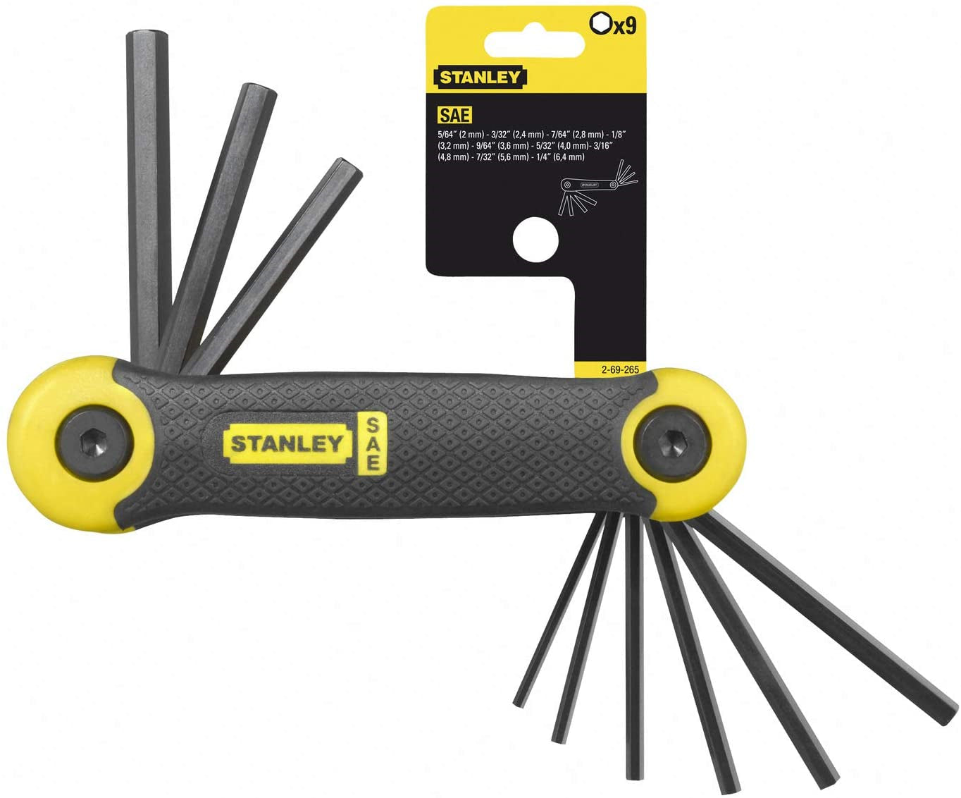 Stanley 69-265 9-Piece Knife-Type Inch Hex Key Set