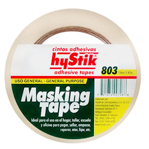 WHITE MASKING TAPE 3/4" X 22 METERS HYSTIK 803