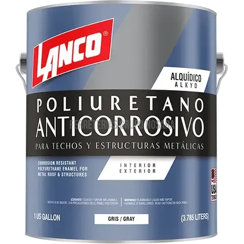 Pintura anticorrosiva poliuretano para techos y estructuras metalicas galon Lanco MM86-4 (gris)-30857-718594008646