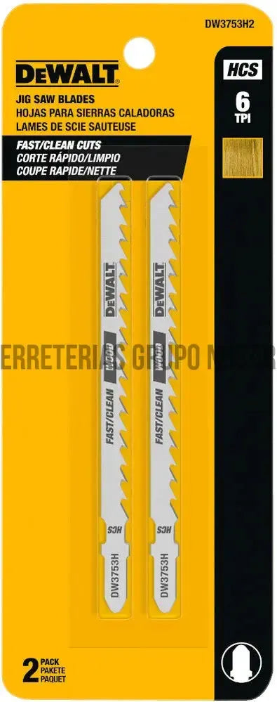 Hoja para sierra caladora 4" madera 6 TPI Dewalt DW3753H2 (2 por paquete)-3814-28874637535