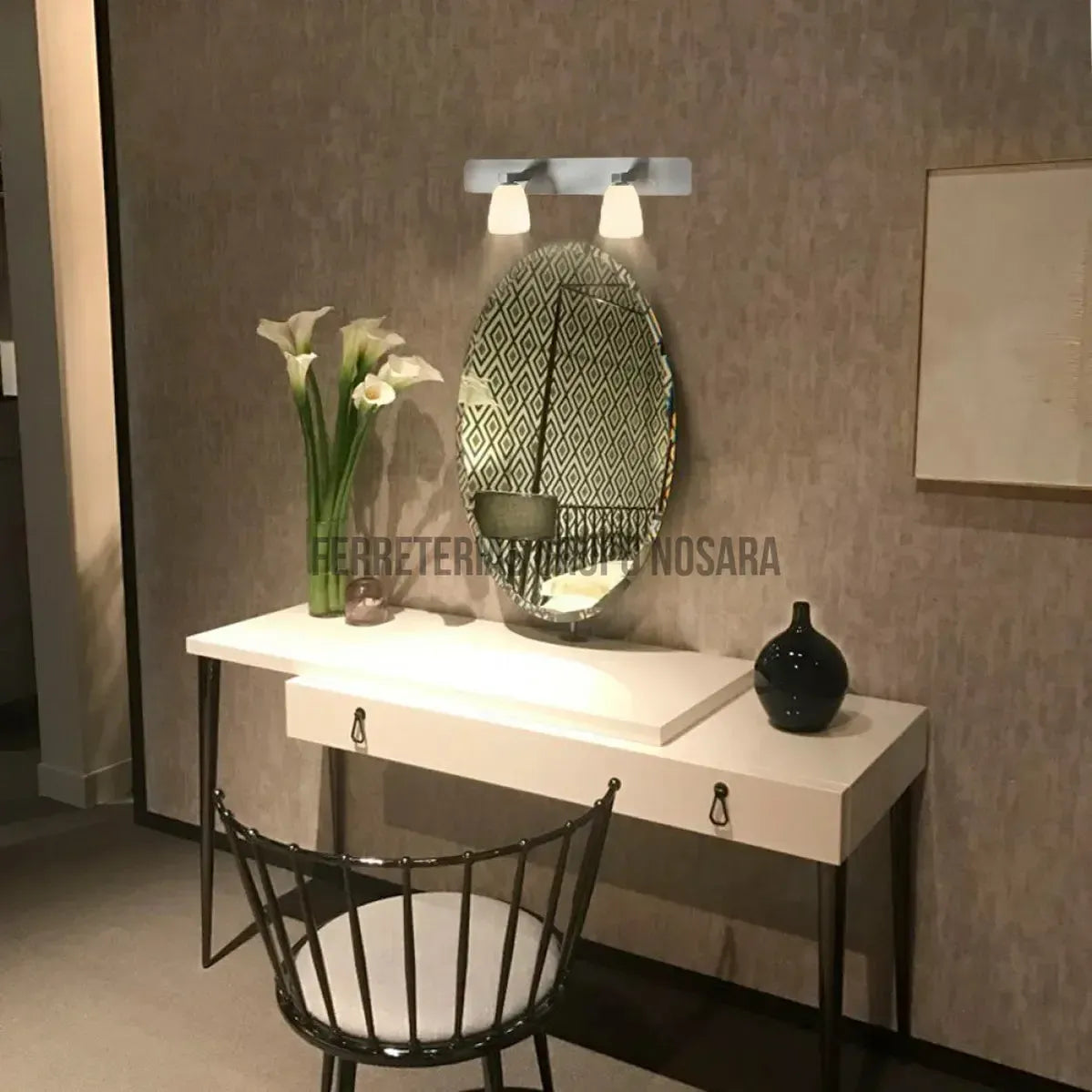 Lampara para baño de pared 2 luces G9 80W 100-240V satinado Melsi Tecnolite 6TL1102MVS-