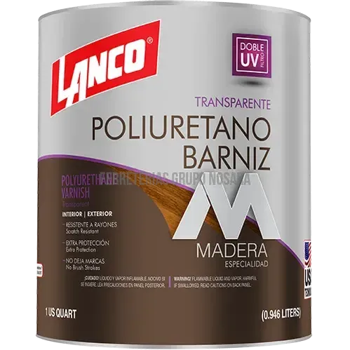 Barniz poliuretano brillante transparente cuarto Lanco PV357-5-400250-718594035758
