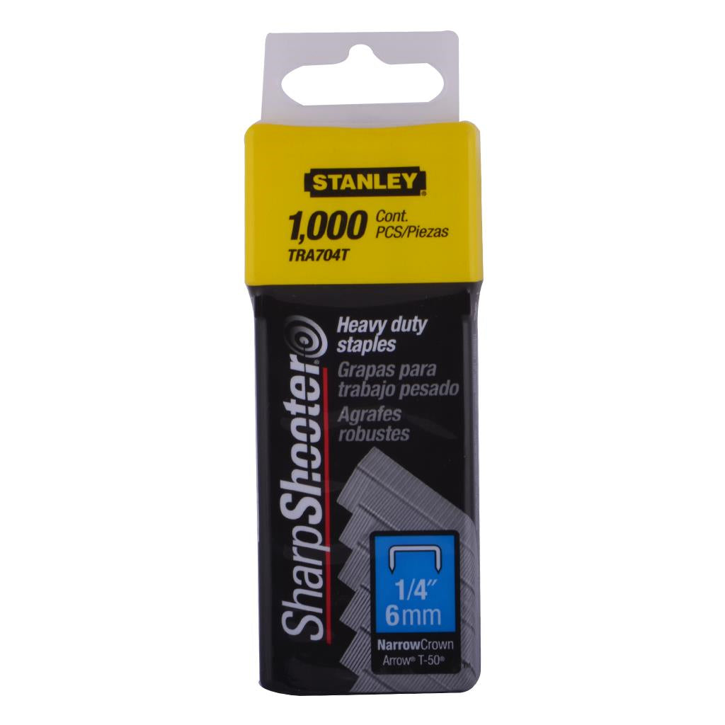 Heavy Duty Staples 1/4" Stanley TRA704T (1000 per pack)