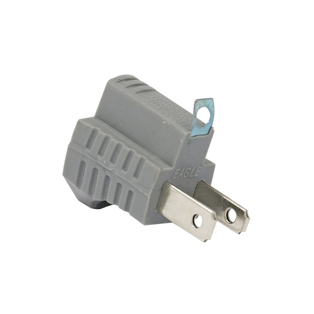 Polarized plug adapter 15A 110V gray Eagle 419