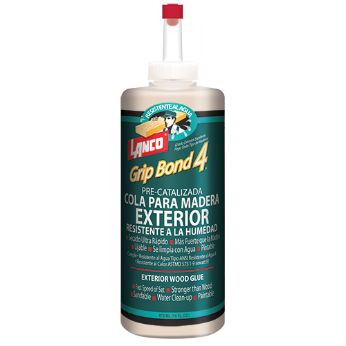 Wood glue Grip Bond 4 pre-catalyzed brown 1/8 gallon Lanco / WA844-6