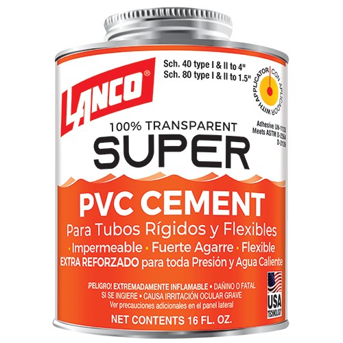 LANCO PVC GLUE SUPER 1/8 PINT SM24