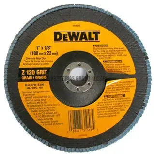 Disco abrasivo flap metal 7" x 22.2 mm grano 120 Dewalt DW8325-AR-800891-885911367370