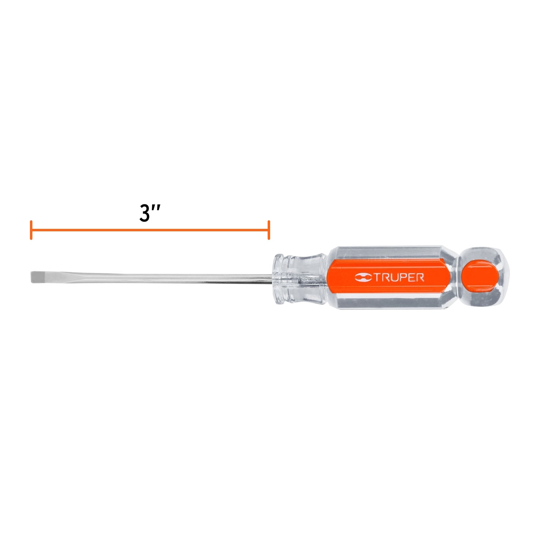 Cabinet screwdriver 1/8" x 3" acetate handle, Truper / 14014