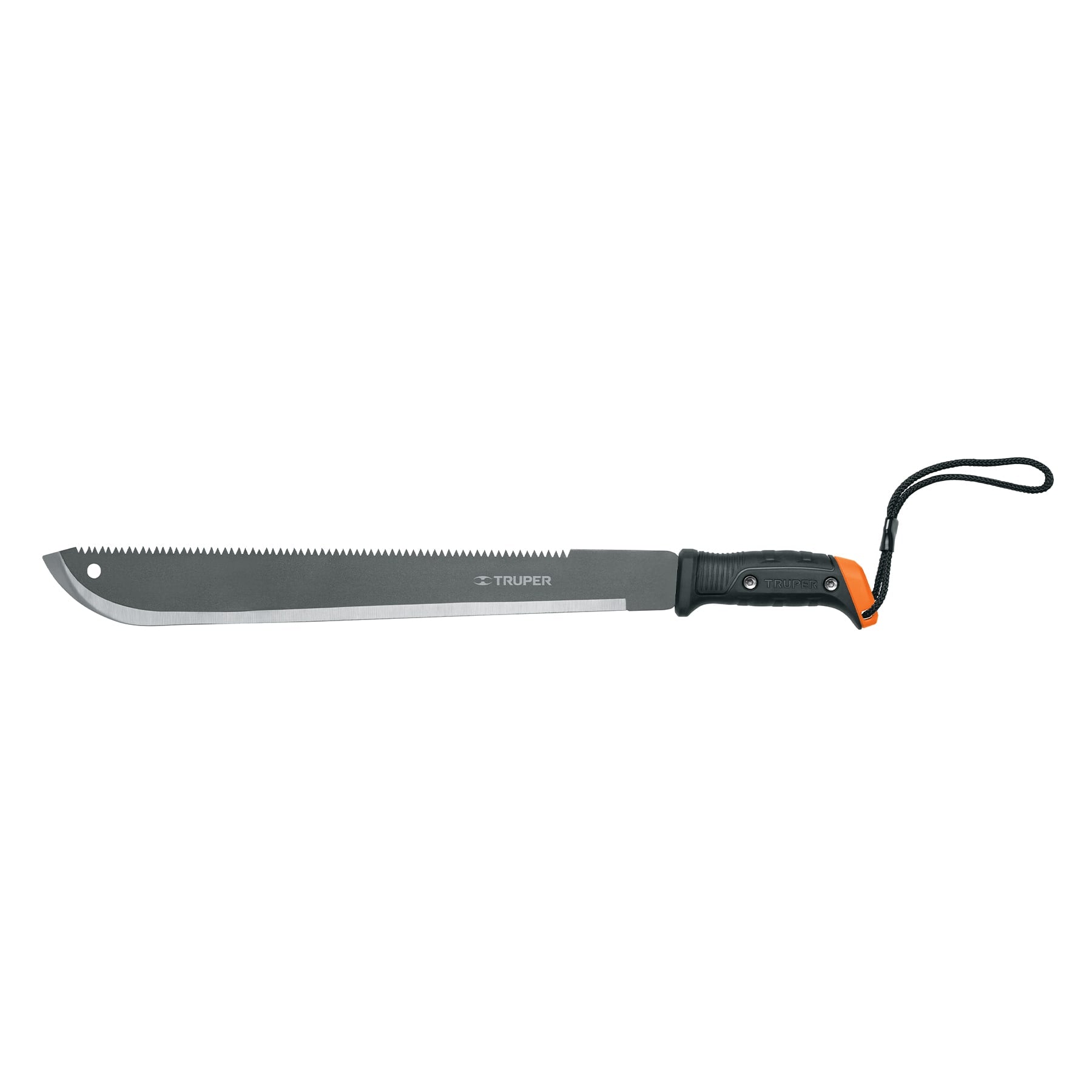 Double edged machete 18", with strap, cardboard sheath, Truper / 15893