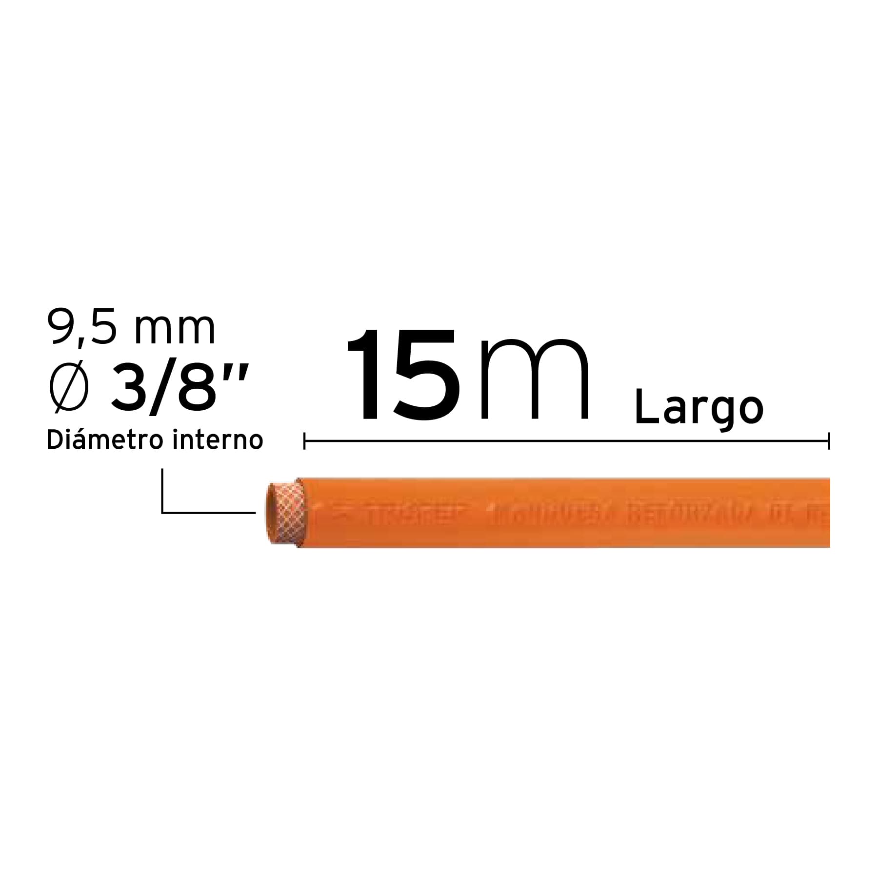 Manguera de PVC para compresor, 15 m x 3/8", Truper / 10894