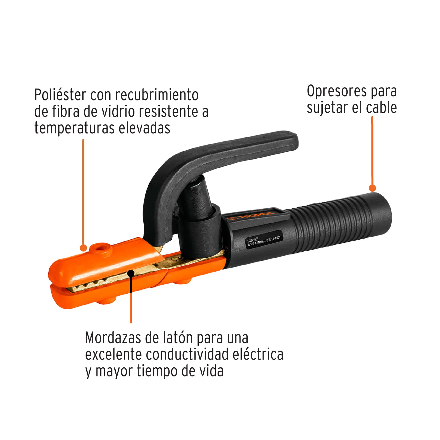 Pinza porta electrodo de 300 A, Truper / 14232